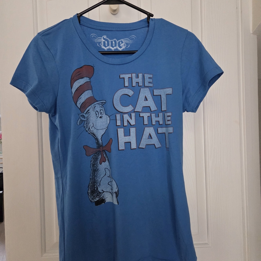 Blue Cat in the Hat Women's Short Sleeve Tee